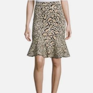 BCBG Leopard Print Knit Skirt size medium